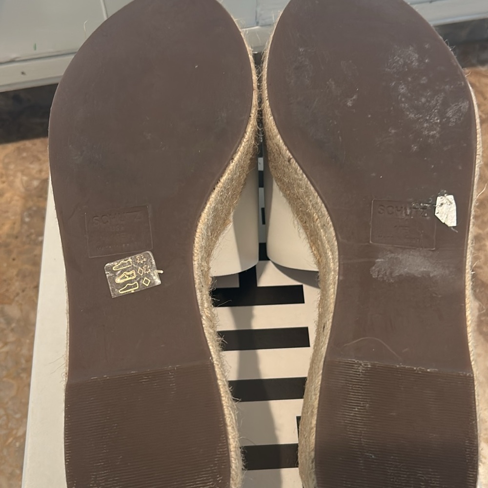 Women’s SCHUTZ Thalia White and Tan Espadrille Wedge Platform - Picture 16 of 16